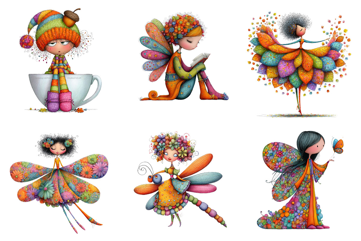whimsical fairy  clipart, an Illustration by CreationArt (Photo 3 of 5)