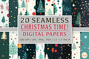 20 Seamless Christmas Time Patterns, a Pattern Graphic by Nordic Design (Thumbnail 1 of 9)