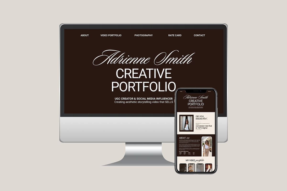 UGC Portfolio Canva Website Template, a Landing Page Template by Business Chic (Photo 4 of 5)