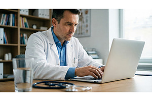 Doc Man With Laptop, a Technology Photo by CREATIVEDEF