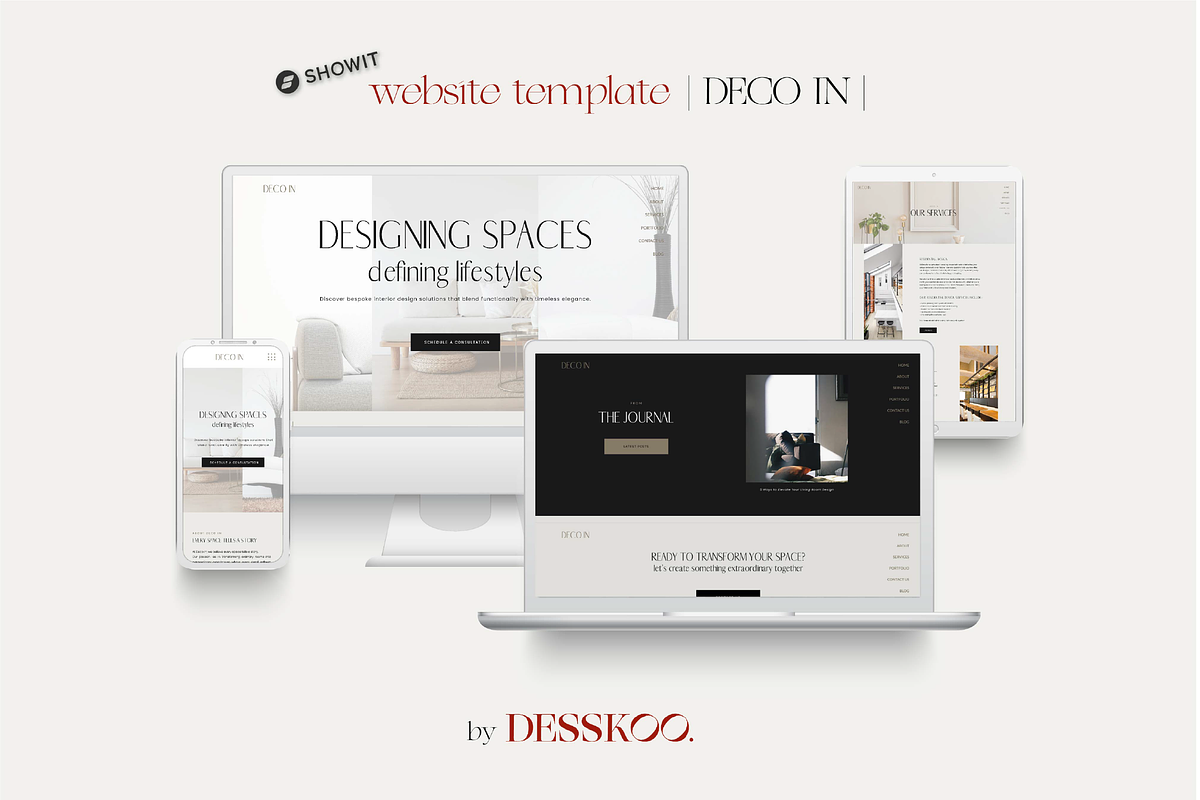 Showit Template-Interior Design