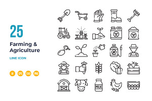 Farm and Agriculture Icon - Outline