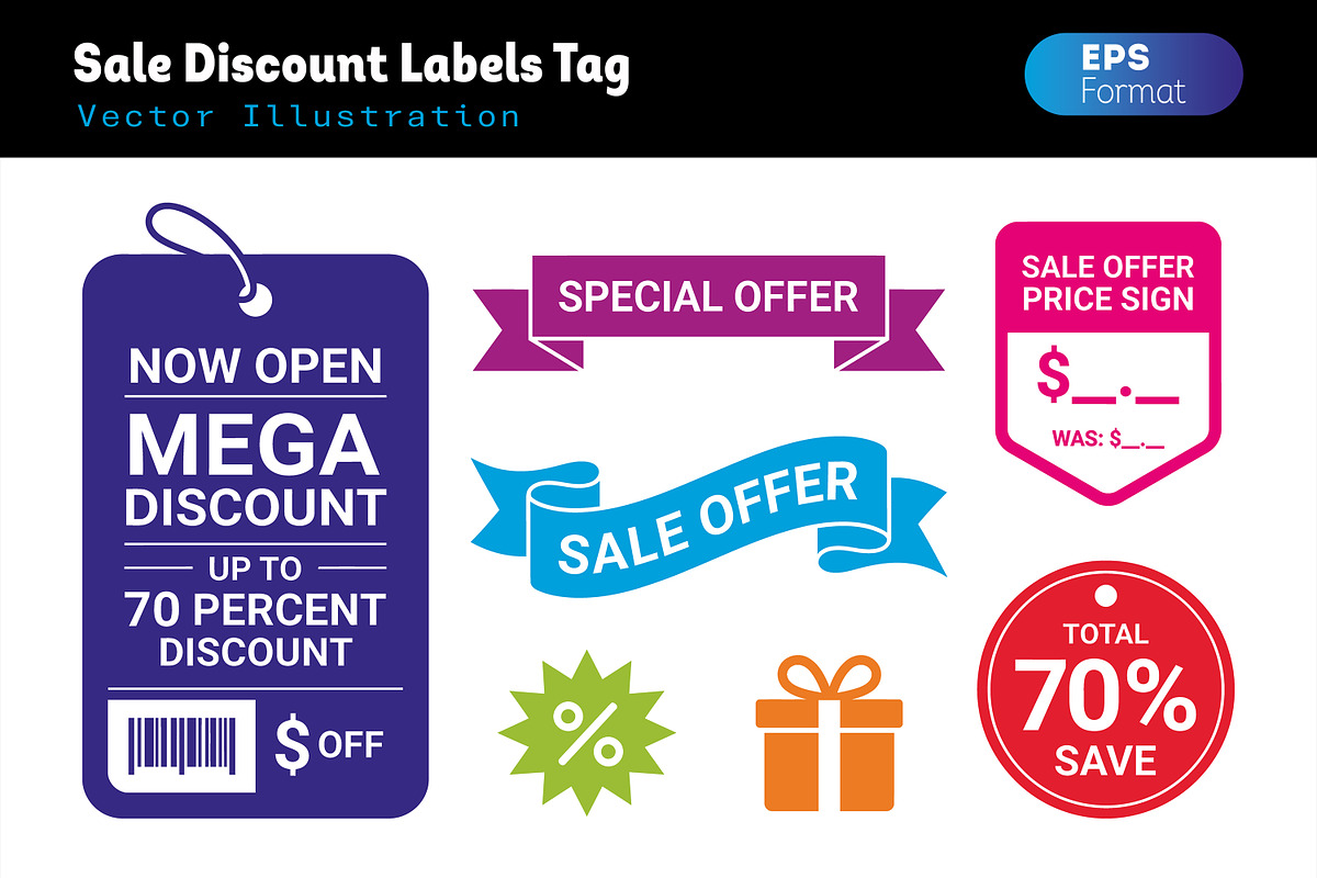 Promotional Discount Voucher Tags, an Object Graphic by zahidhossainalif (Photo 1 of 3)