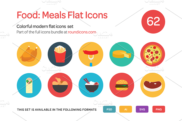 Food Meals Flat Icons
