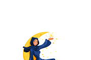 Lady on the Moon, a Person Illustration by MISS CHATZ (Thumbnail 3 of 3)