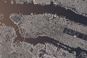New york city aerial 3d map featuring new york, nyc, and america