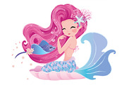 Cute mermaids.Mermaid pattern print., a Person Illustration by StudioLondon (Thumbnail 1 of 2)