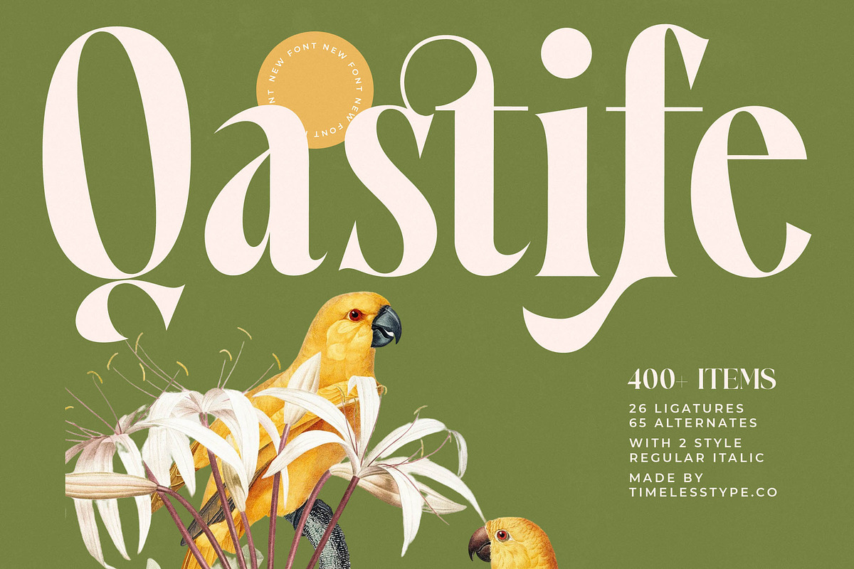 Qastife Elegant Display Serif, a Serif Font by timelesstype.co (Photo 1 of 20)