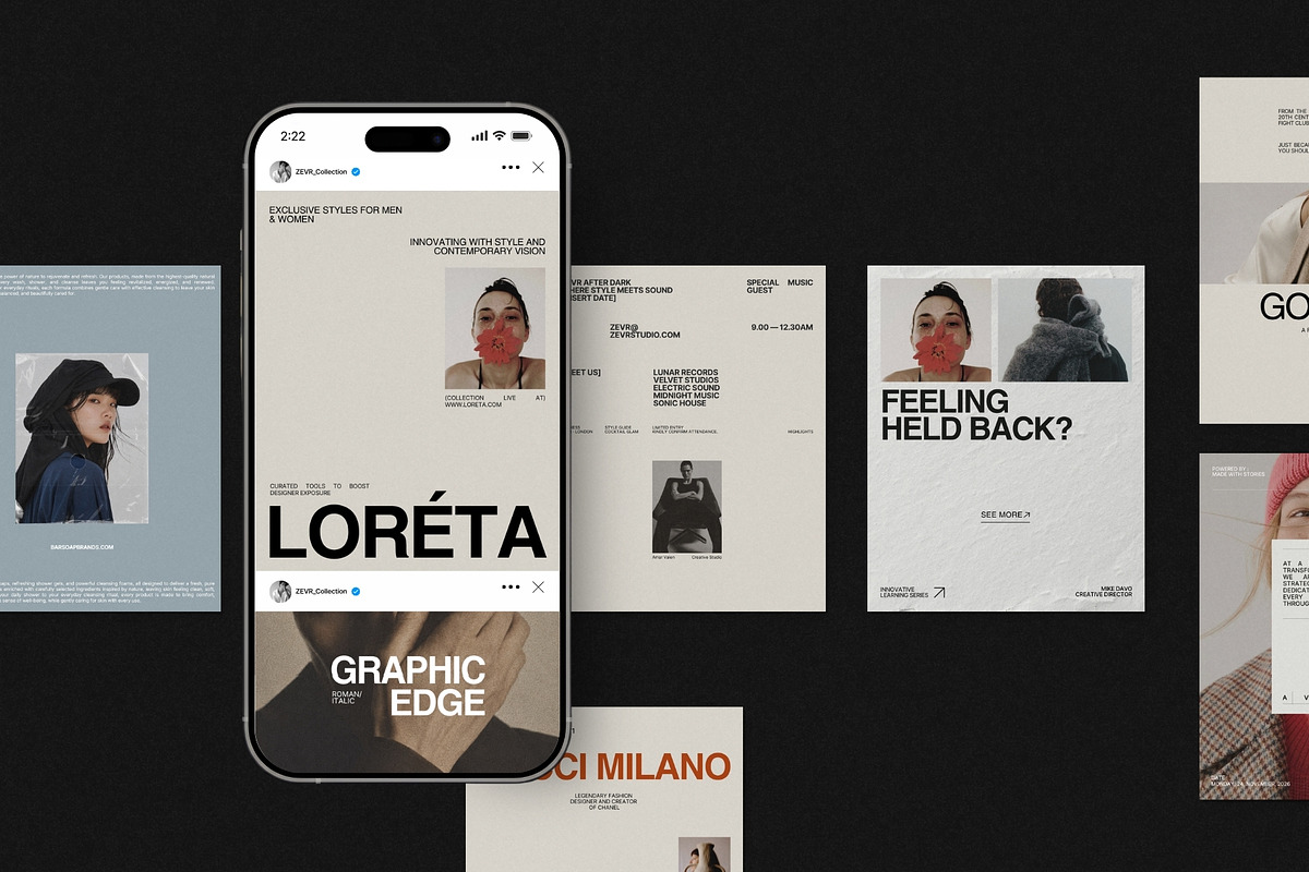 ZEVR | Instagram Post & Story (II), a Social Media Template by Crafted Pixel (Photo 1 of 10)