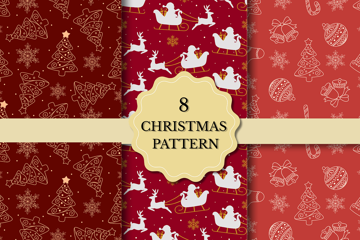 Christmas Seamless Patterns #1, a Pattern Graphic by wind mill (Photo 1 of 3)