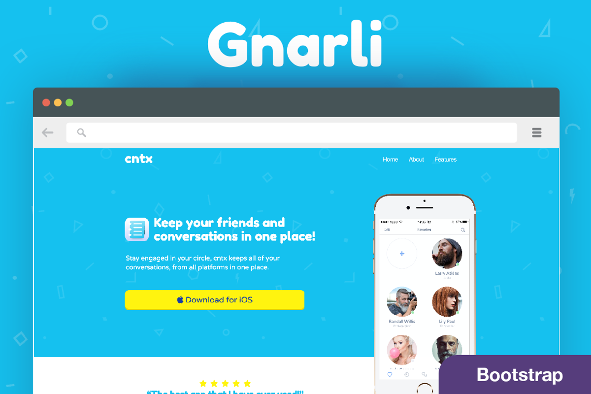 Gnarli – App Landing Page –Bootstrap, a Bootstrap Template by suppply (Photo 1 of 2)
