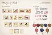 Vintage Postage Stamps & Envelopes, an Object Illustration by Where summer is (Thumbnail 5 of 16)