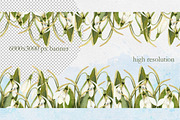 Snowdrops flowers watercolor clipart, a Decorative Illustration by Pegion art shop (Thumbnail 6 of 11)
