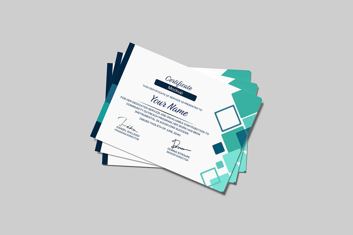 A4 Certificate Mockup, an Advertising Mockup by Graphiculon (Photo 7 of 11)