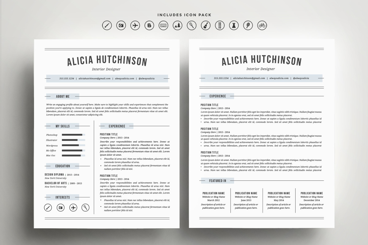 Resume Template 4 Pack | CV Template, a Resume Template by Refinery Resume Co. (Photo 2 of 3)