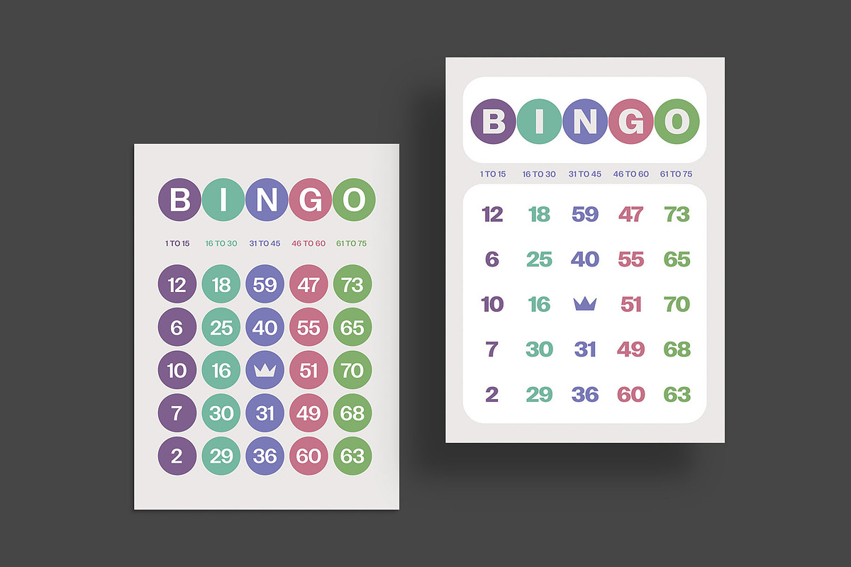 Pastel Bingo Card Templates, a Card Template by BrandPacks (Photo 4 of 7)