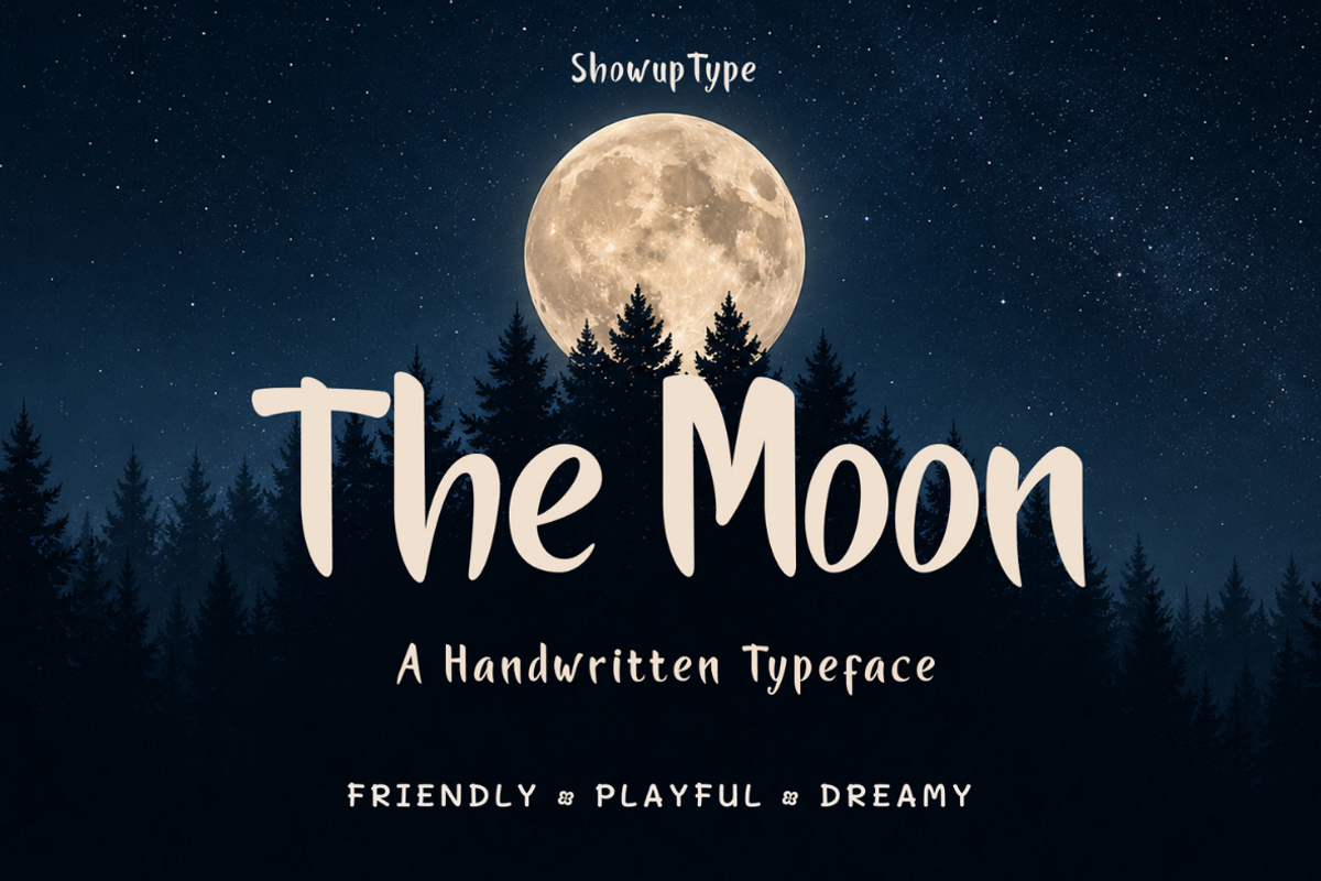 The Moon, a Handwritten Font by ShowUp! Studio (Photo 1 of 11)