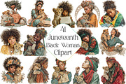 Juneteenth Clipart Black Woman Lion, an Illustration by DreamPrint404 (Thumbnail 1 of 5)