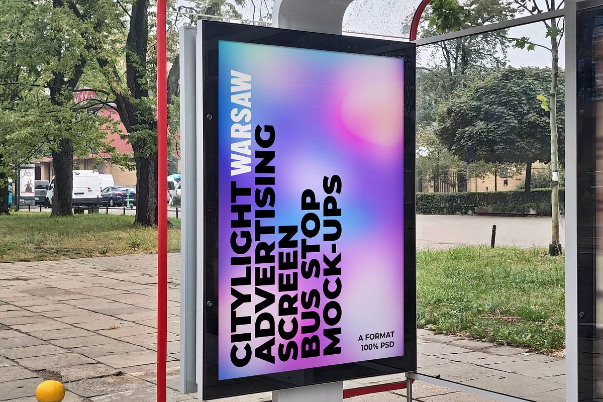 Warsaw Citylight Ad Bus Stop 12 v1, an Advertising Mockup by Graphic Shelter (Photo 3 of 8)