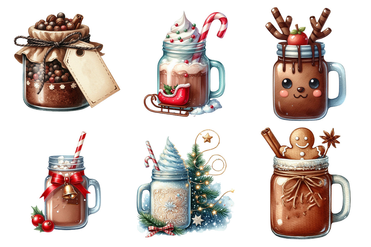 Christmas Hot Cocoa Mason Jar, an Illustration by Daily.Designs (Photo 5 of 5)