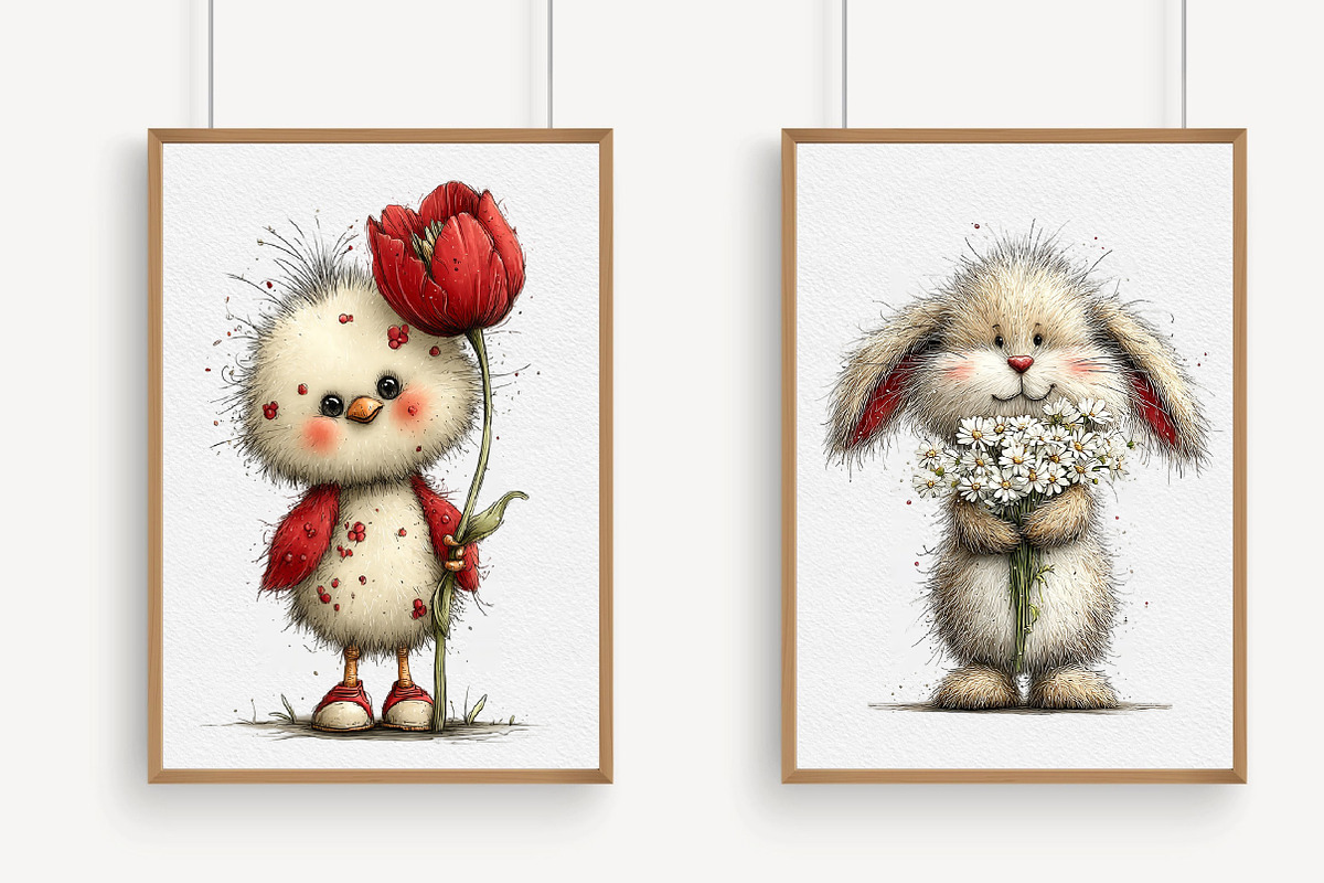 Whimsical Spring Animals Clipart, an Illustration by Libby Wishes (Photo 3 of 7)