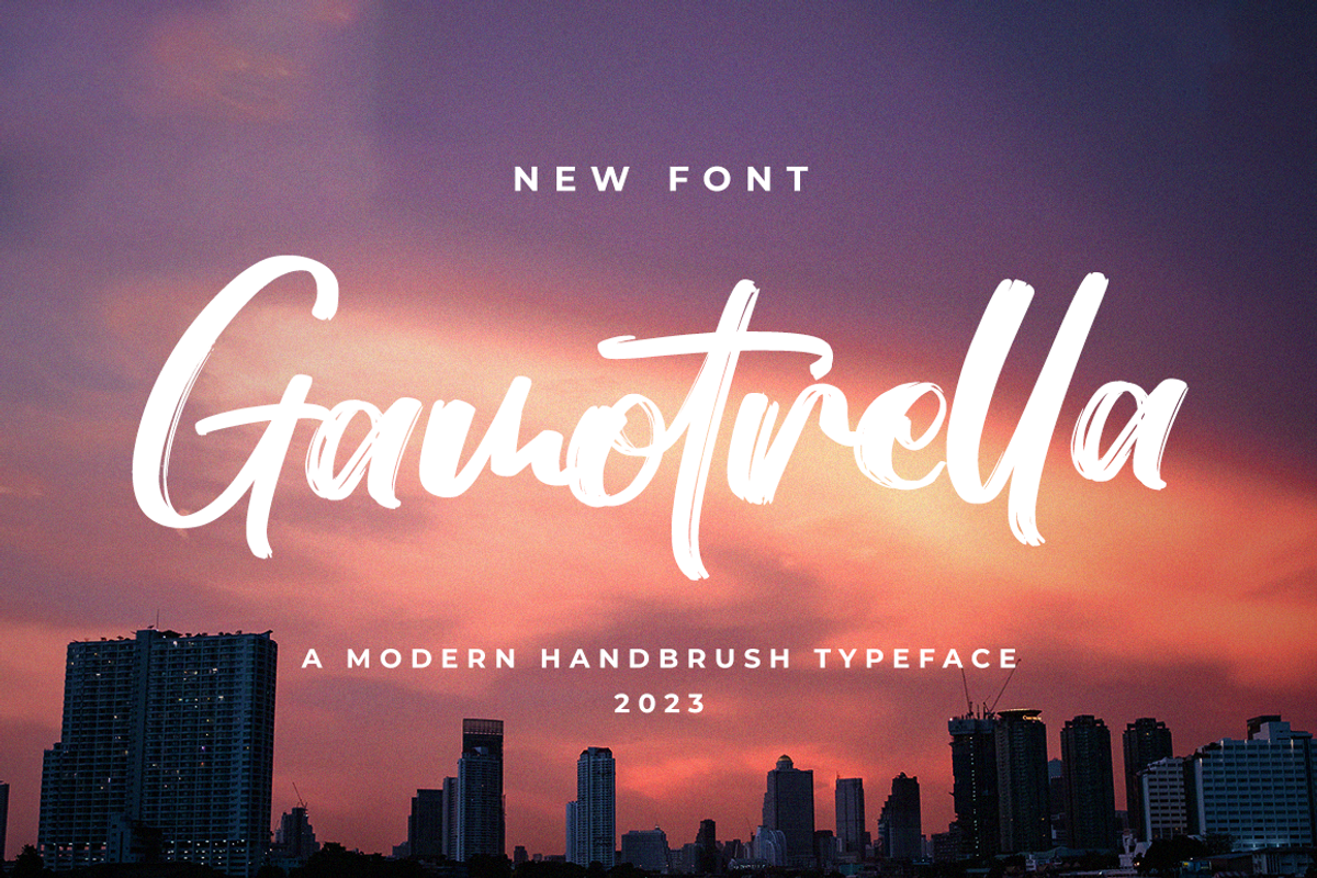 Gamotrella - Brush Font, a Handwritten Font by RockboyStd (Photo 1 of 12)