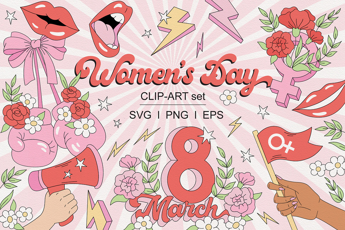 Women's Day clipart set, an Object Graphic by @olga.angelloz (Photo 1 of 2)
