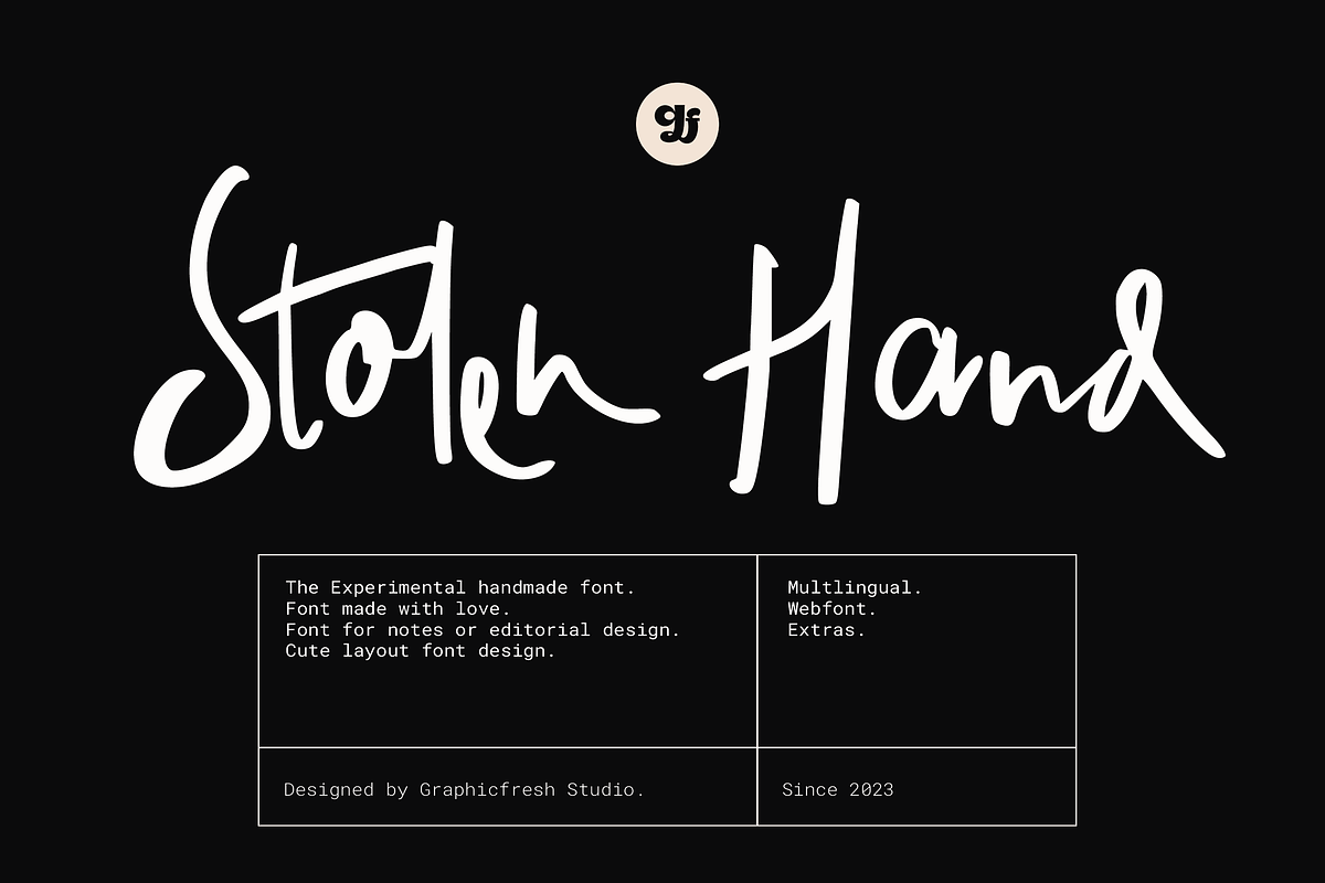 Stolen Hand - The Experimental Font, a Handwritten Font by Graphicfresh (Photo 1 of 7)