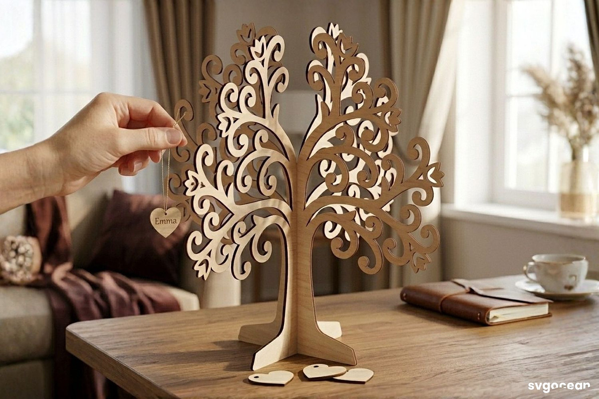 3D Family Tree Stand SVG Bundle, a Decorative Illustration by svgocean (Photo 6 of 14)