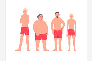 Diverse people with different bodies, a Healthcare Illustration by Anna's Shop
