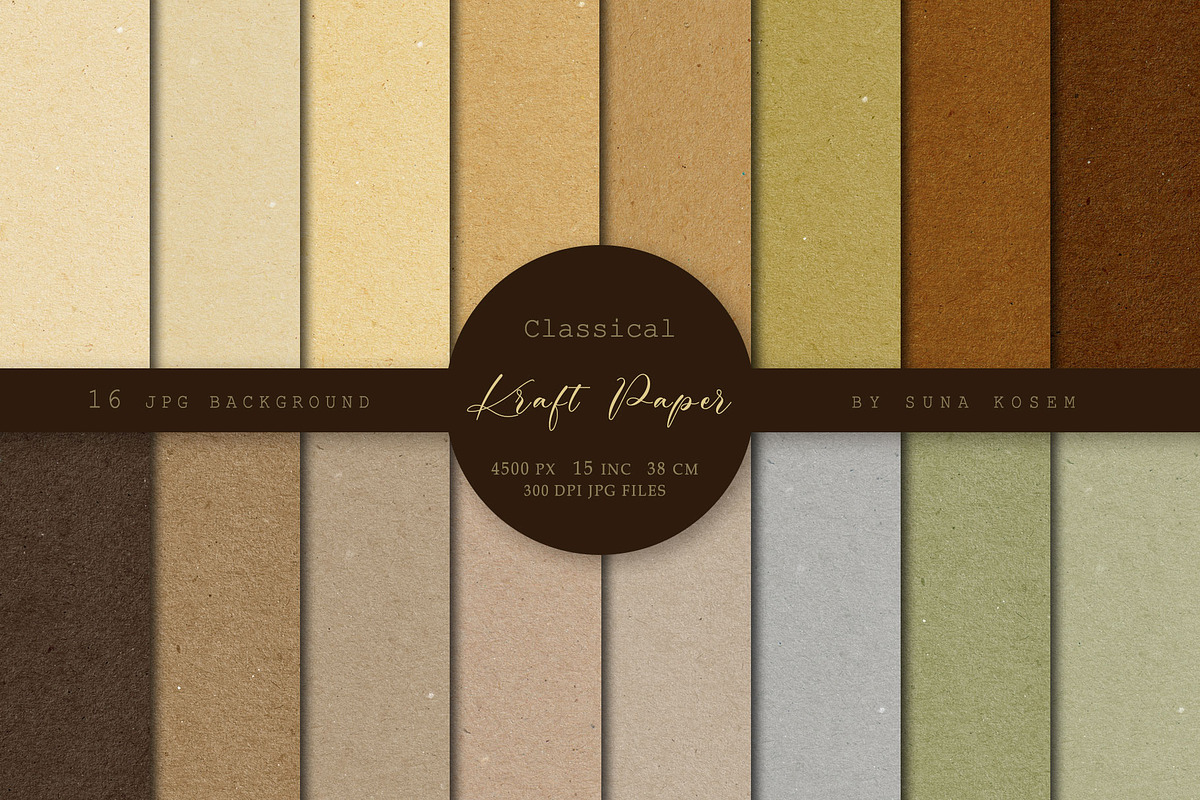 Kraft Paper Backgrounds, a Texture Graphic by Suna Kosem (Photo 1 of 7)