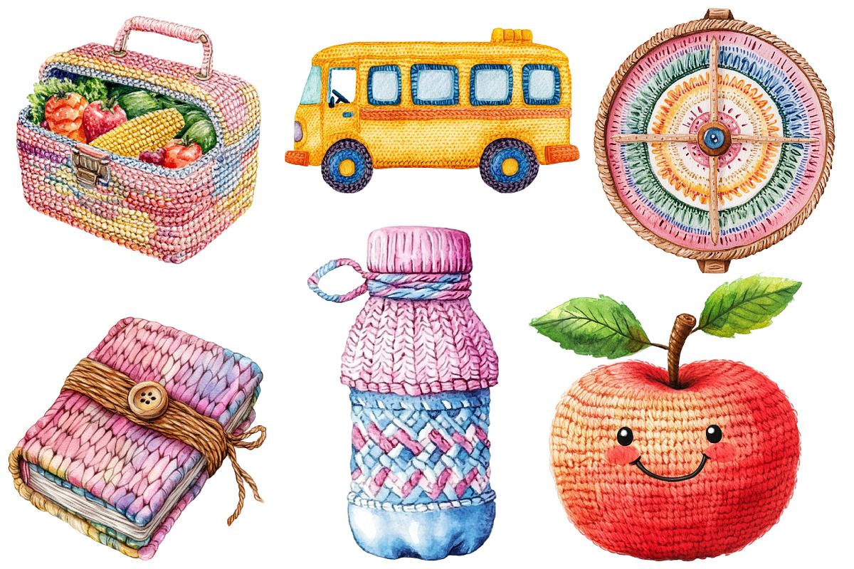 Crochet Back to School Sublimation, an Illustration by Designworld (Photo 3 of 5)