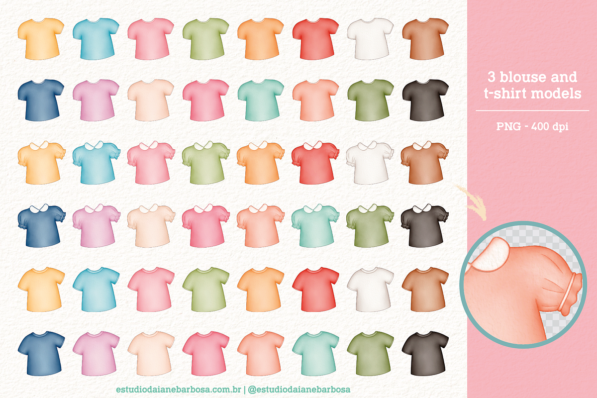Girls - Cliparts Set, an Illustration by Estudio Daiane Barbosa (Photo 7 of 13)
