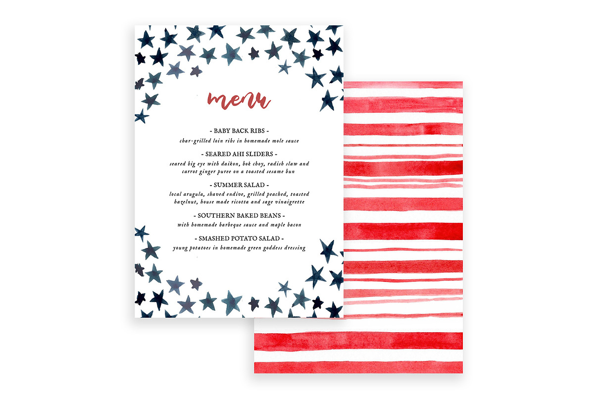 4th Of July Menu Graphics Pack, a Graphic by Nightingale Handmade (Photo 2 of 4)
