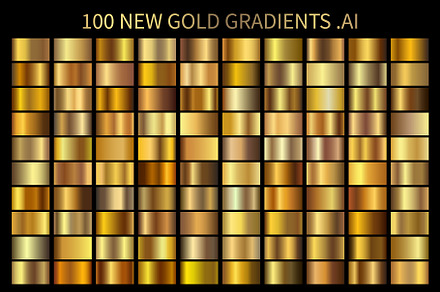 100 New Gold Gradients .AI, a Gradient Add-On by Juksy
