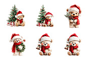 Teddy Bear Christmas Clipart, a Transportation Illustration by SinaCreation (Thumbnail 2 of 7)