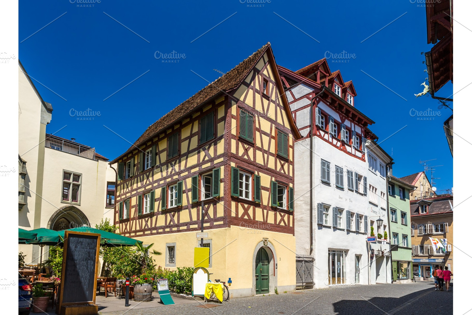 Fachwerk houses in the city center of Konstanz, Germany, an Architecture Photo by Leonid Andronov