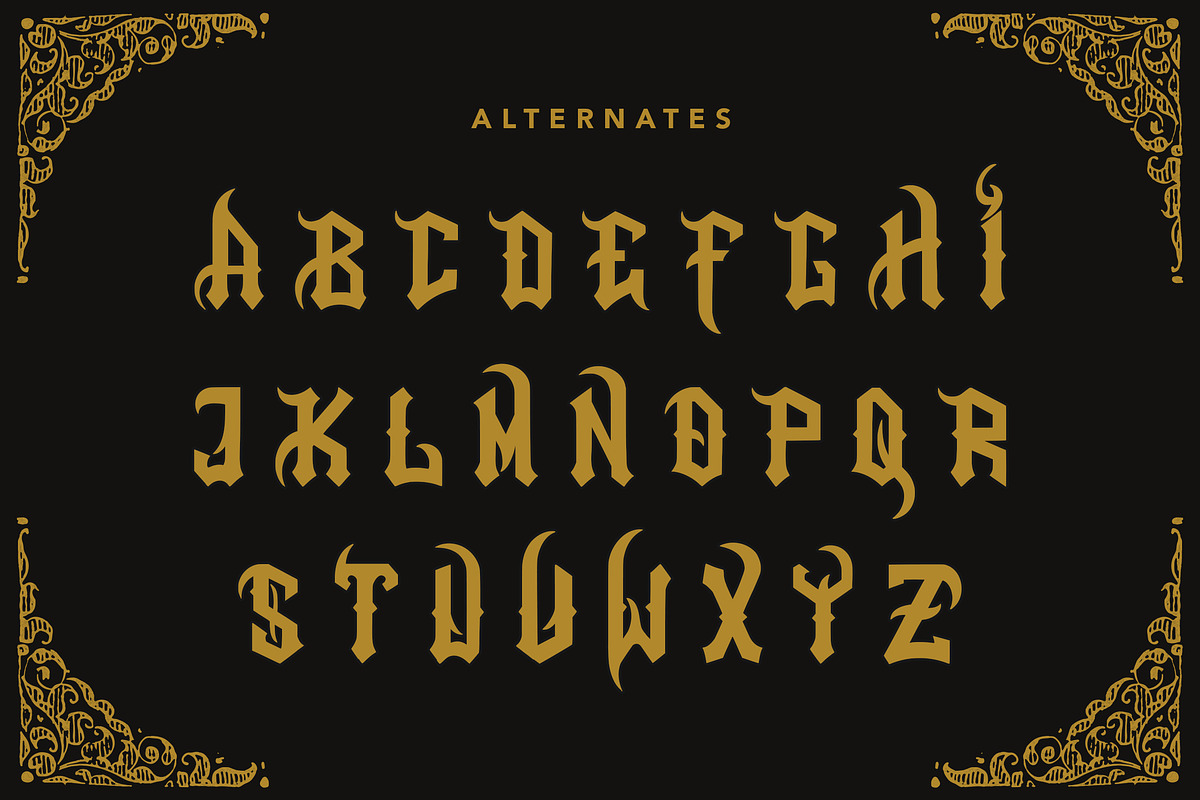 Fire Wisdom - Blackletter Font, a Blackletter Font by Arendxstudio (Photo 9 of 9)