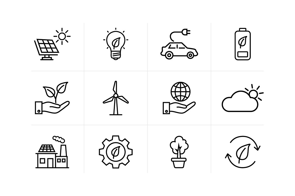 Green Energy and Sustainability Icon, an Outline Icon by VectStock (Photo 1 of 2)
