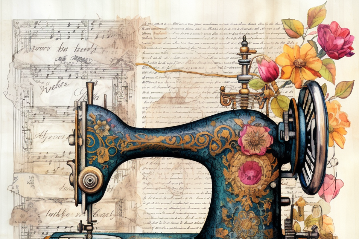 Vintage Sewing Thread and Needle, a Background Graphic by Printable Treasure (Photo 4 of 6)