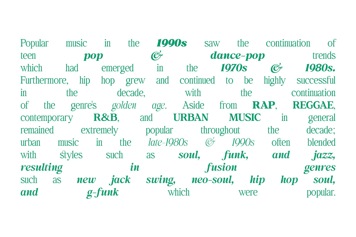 Behind The Nineties 12 Fonts + VFs, a Serif Font by Casloop Studio (Photo 13 of 18)