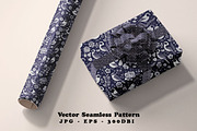 Indigo Folk Birds Seamless Vector, a Pattern Graphic by one-touch (Thumbnail 5 of 10)