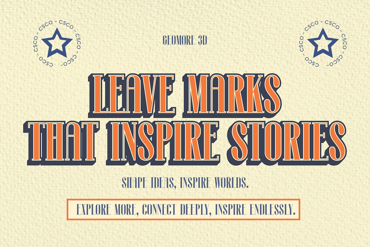Geomore 3D, a Serif Font by Craft Supply Co. (Photo 4 of 8)