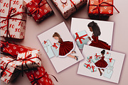 Christmas girl with gifts clipart, an Illustration by Illustrator Space (Thumbnail 3 of 8)