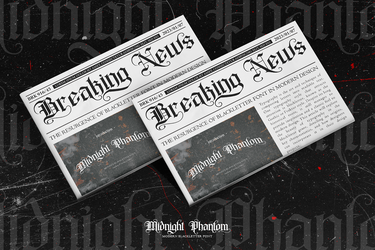 Midnight Phantom - Blackletter Font, a Blackletter Font by Pixesia Studio (Photo 7 of 10)