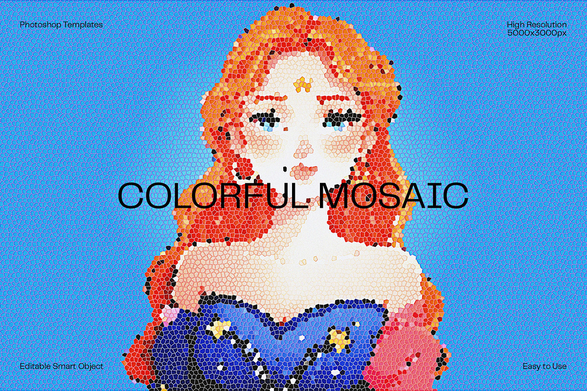 Colorful Mosaic Photo Effect, a Layer Style Add-On by dokudokunomi (Photo 1 of 5)
