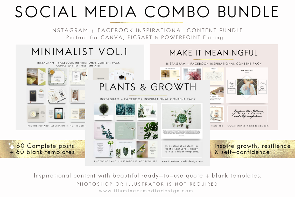 INSTAGRAM + FACEBOOK COMBO BUNDLE, a Social Media Template by Illumineer Media & Design (Photo 1 of 12)