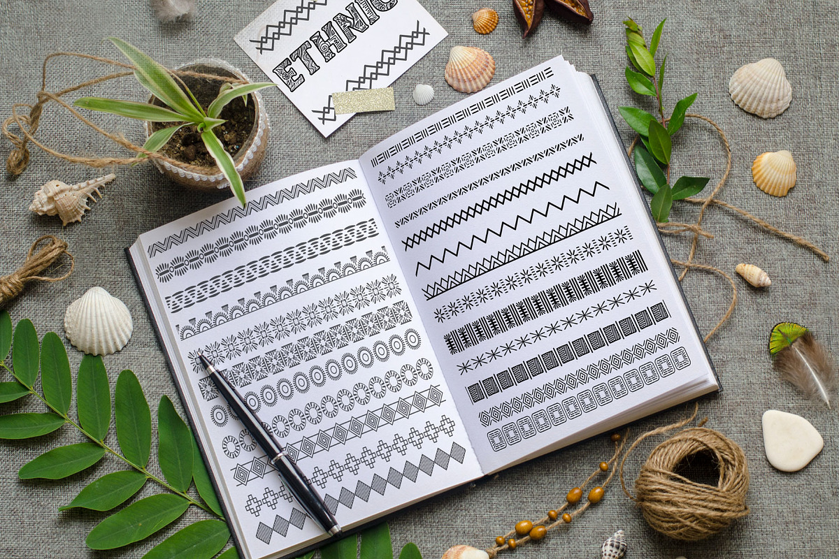 110 Ethnic Pattern Brushes, a Brush Add-On by Elinorka (Photo 6 of 10)