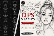 Procreate Lips Stamp Brushes, a Brush Add-On by sundrameda (Thumbnail 1 of 8)