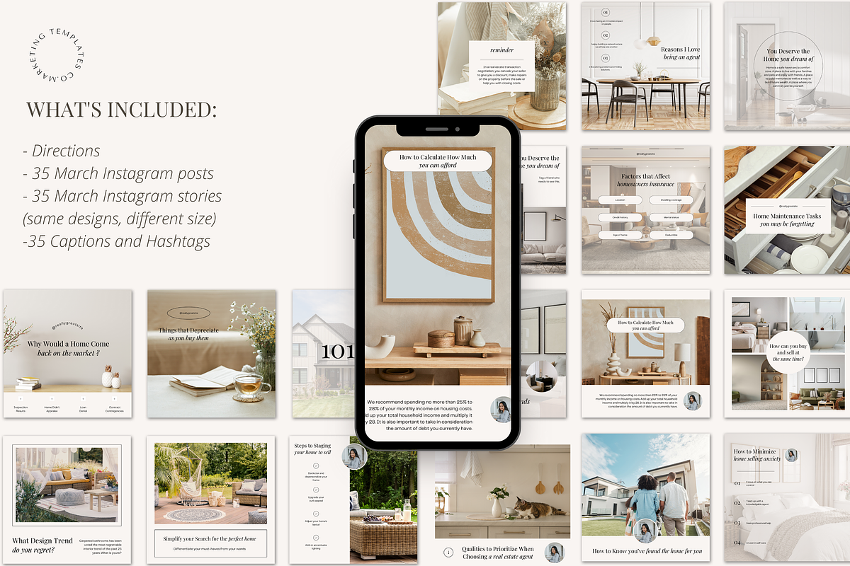 March Real Estate Posts & Captions, a Social Media Template by Marketing Templates Co. (Photo 8 of 10)